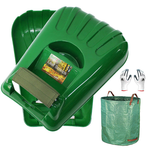 Gardzen XL leaf scoop in use for fast leaf collection with oversized design.