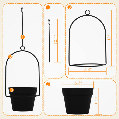Gardzen metal hanger with hook assembly for durable mounting