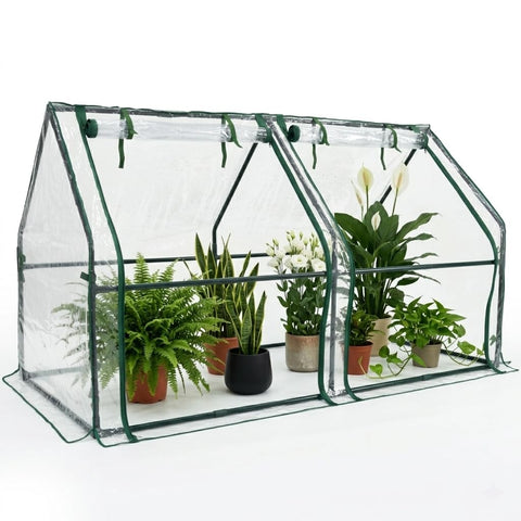 Gardzen mini greenhouse assembly view showing ample seed starting space