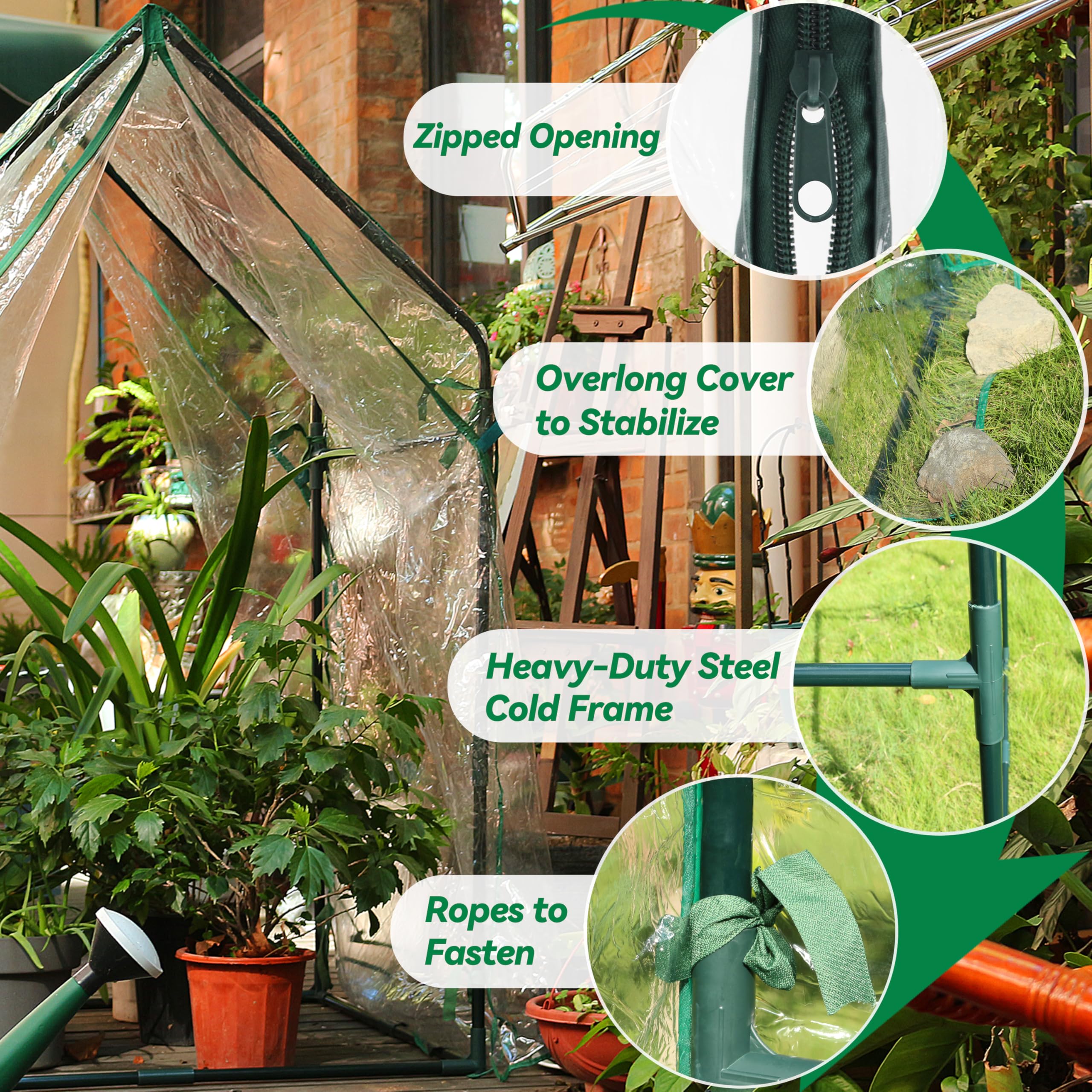 Gardzen mini greenhouse clear cover provides 360-degree sunlight for seedlings
