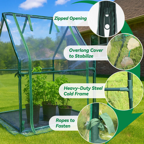 Gardzen mini greenhouse clear PVC cover allowing bright light transmission