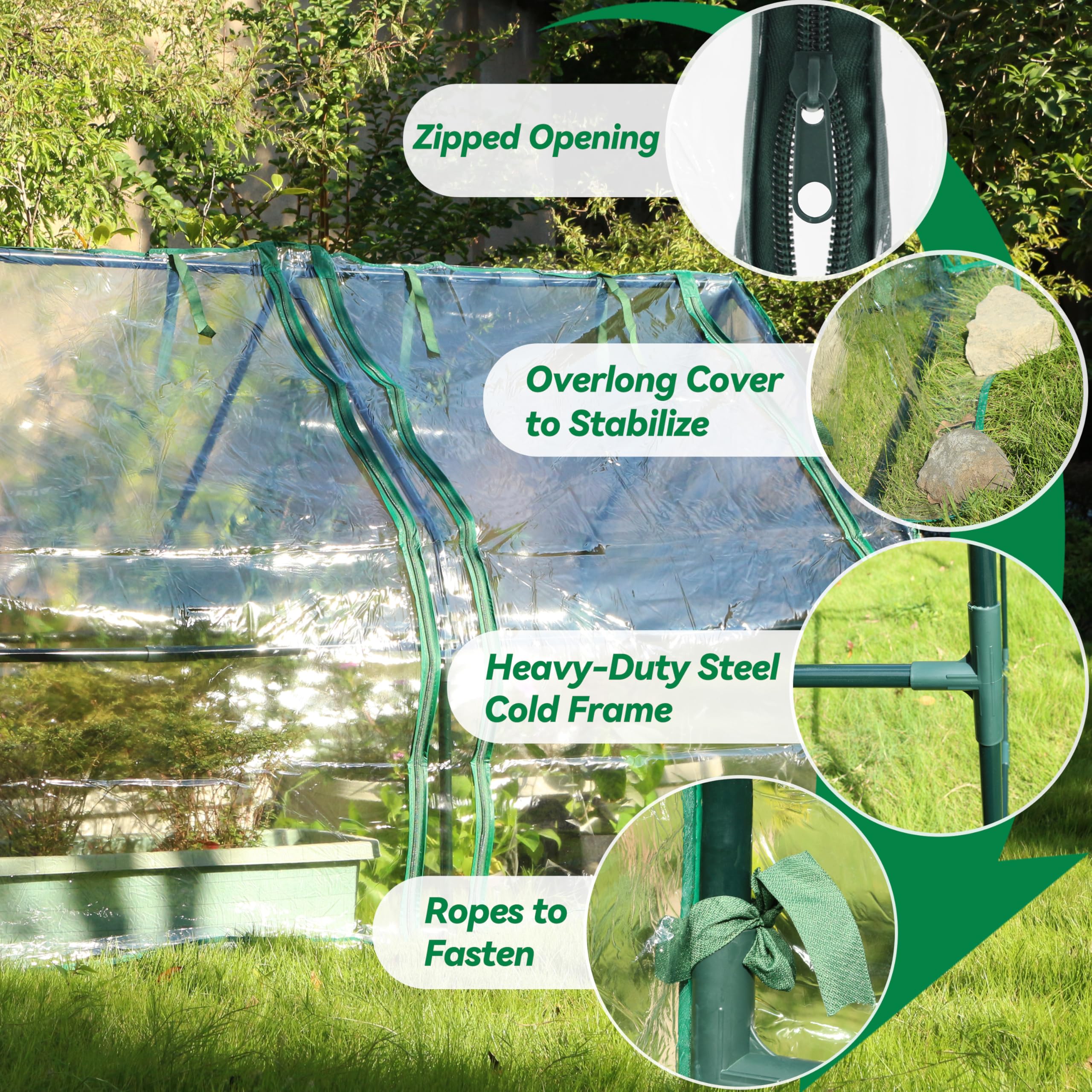 Gardzen mini greenhouse clear cover traps warmth for seedlings