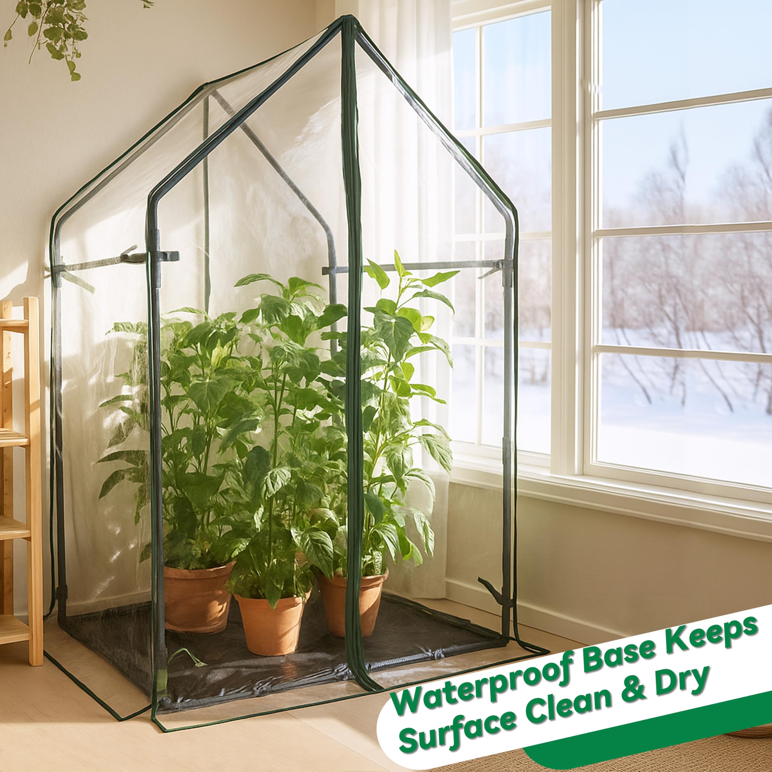 Gardzen mini greenhouse dual-zip ventilation promotes air circulation