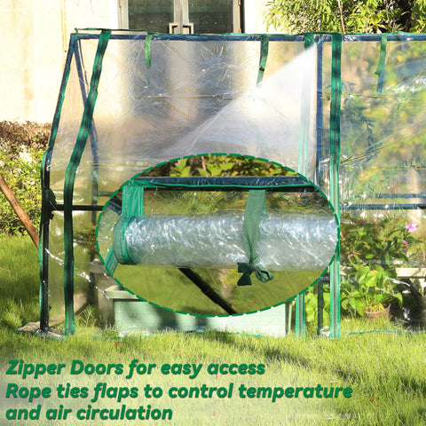 Gardzen mini greenhouse entrance with roll-up door for easy access