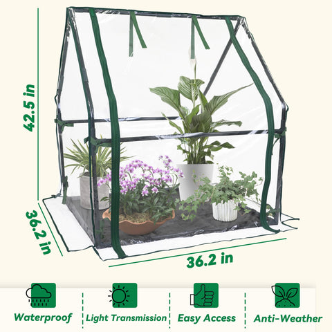 Gardzen mini greenhouse waterproof bottom ideal for outdoor insulation protection