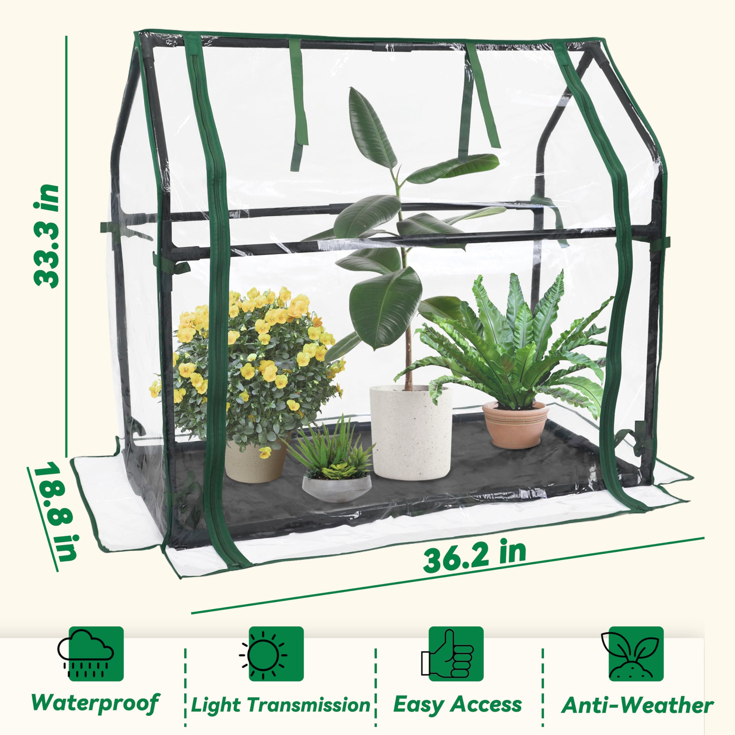 Gardzen Mini Greenhouse outdoor setup on a patio keeps seedlings protected.