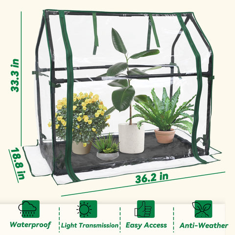 Gardzen Mini Greenhouse outdoor setup on a patio keeps seedlings protected.