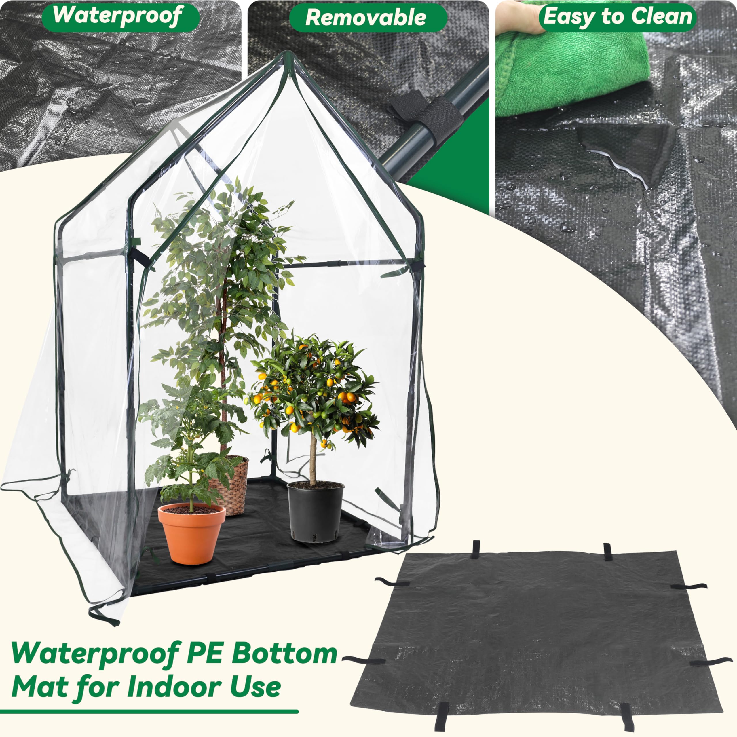 Gardzen mini greenhouse powder-coated steel frame withstands outdoor weather
