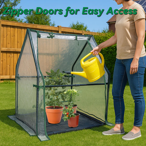 Gardzen mini greenhouse reinforced steel frame ready for outdoor setup