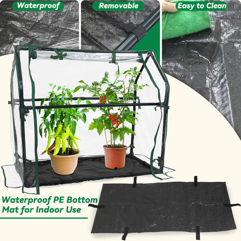 Gardzen Mini Greenhouse roll-up door allows airflow and humidity control for healthy growth.