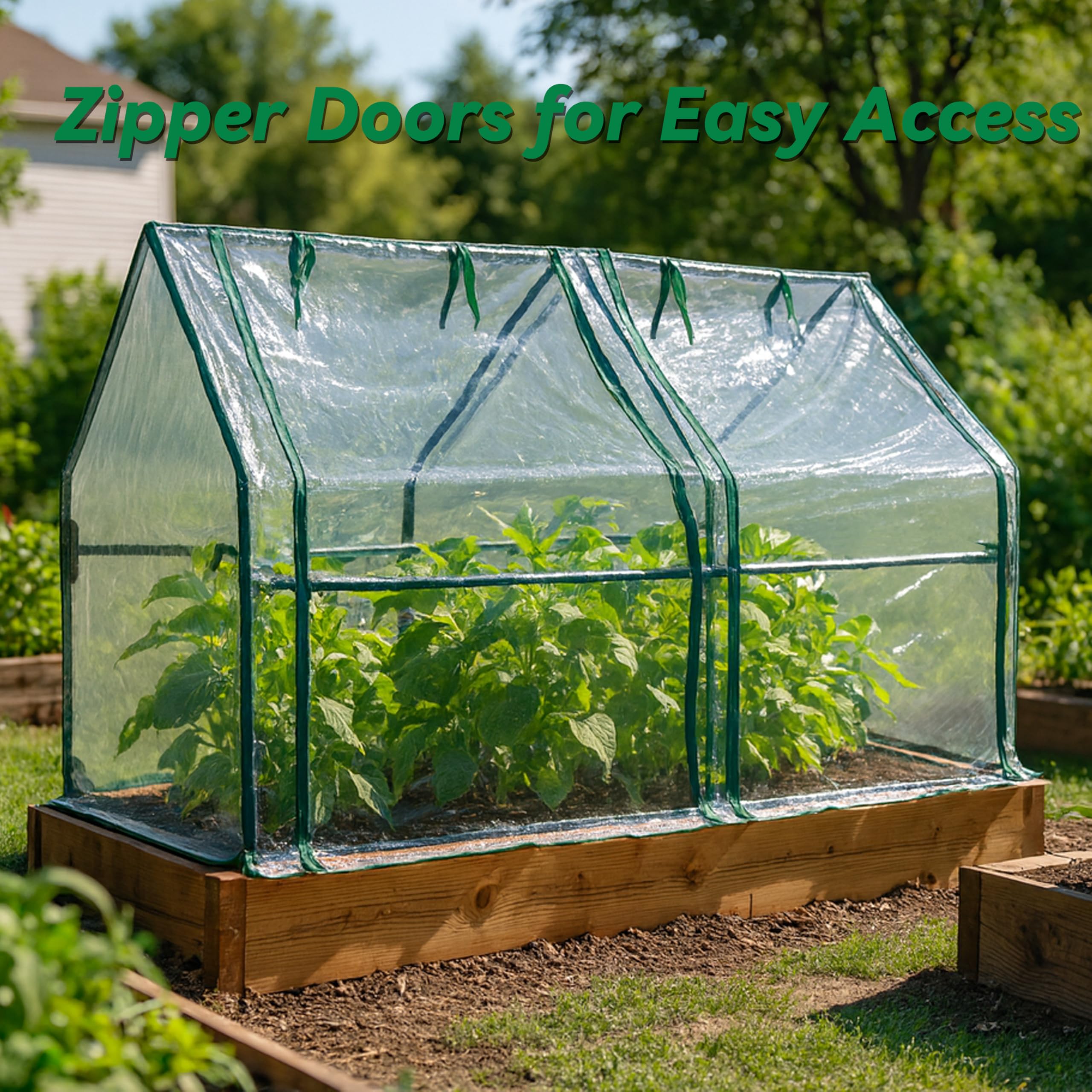 Gardzen mini greenhouse sturdy steel frame provides durable structure