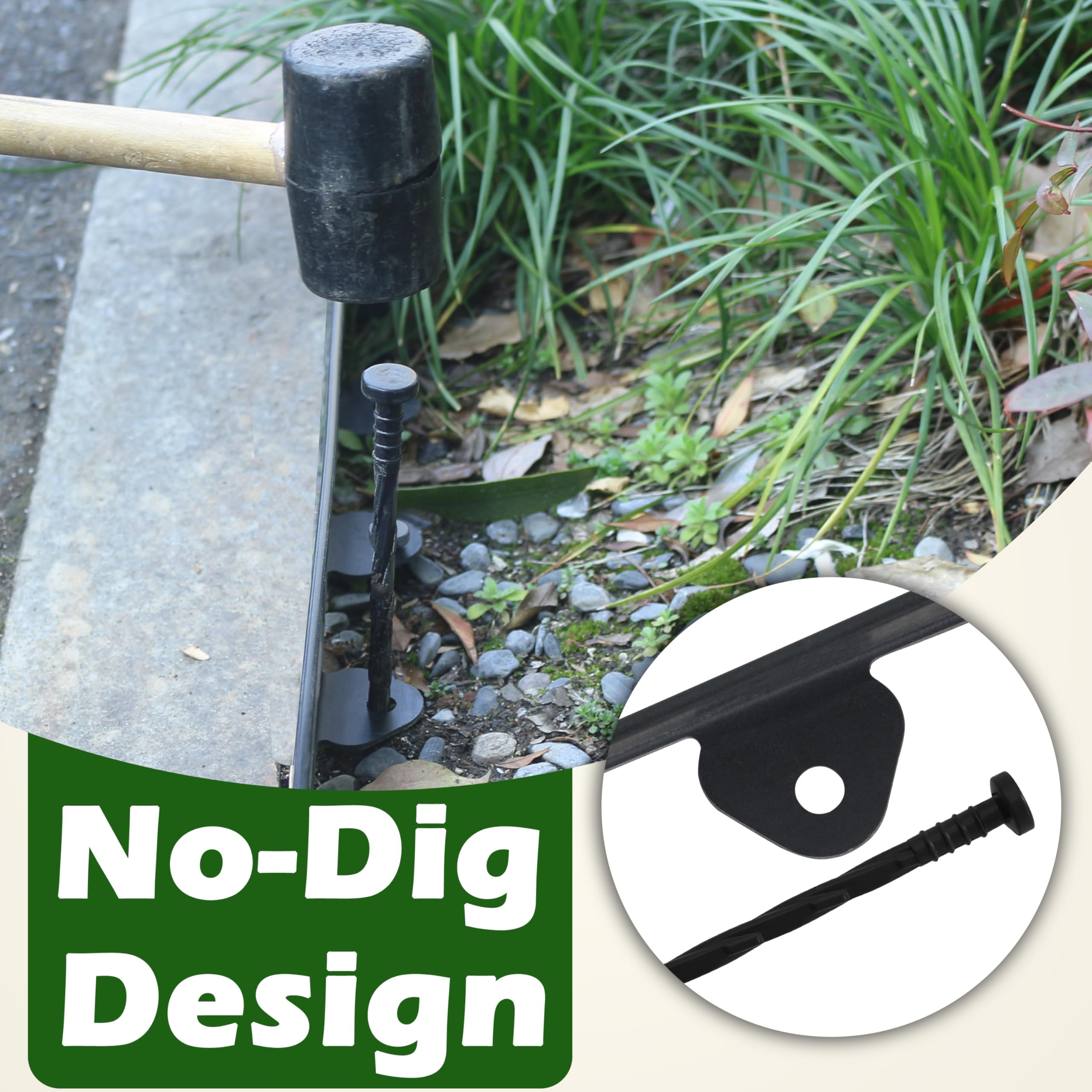 Gardzen edging is easy to cut to fit irregular garden layouts.