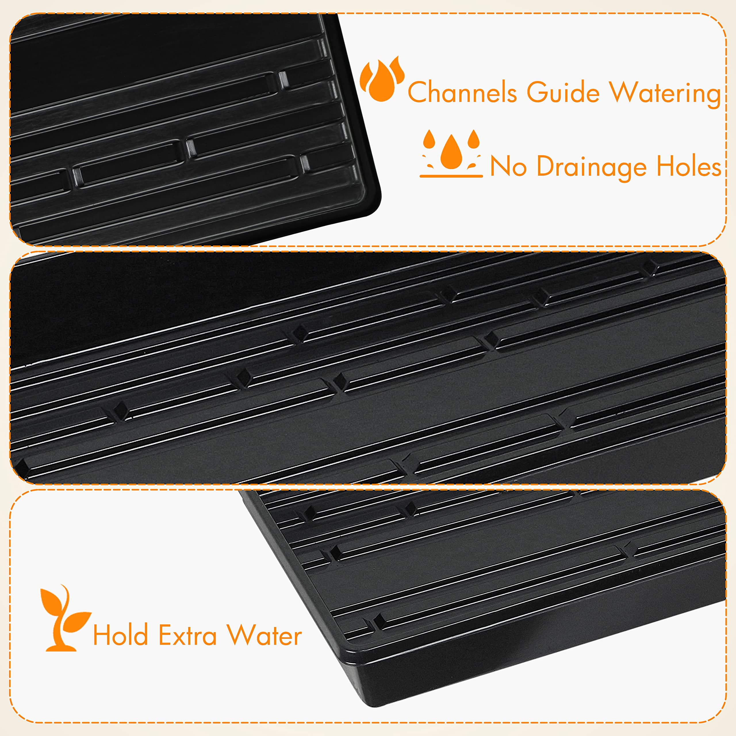 Gardzen no-drain-holes trays enable bottom watering and moisture control for seedlings.