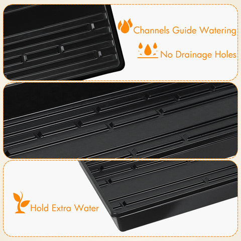Gardzen no-drain-holes trays enable bottom watering and moisture control for seedlings.