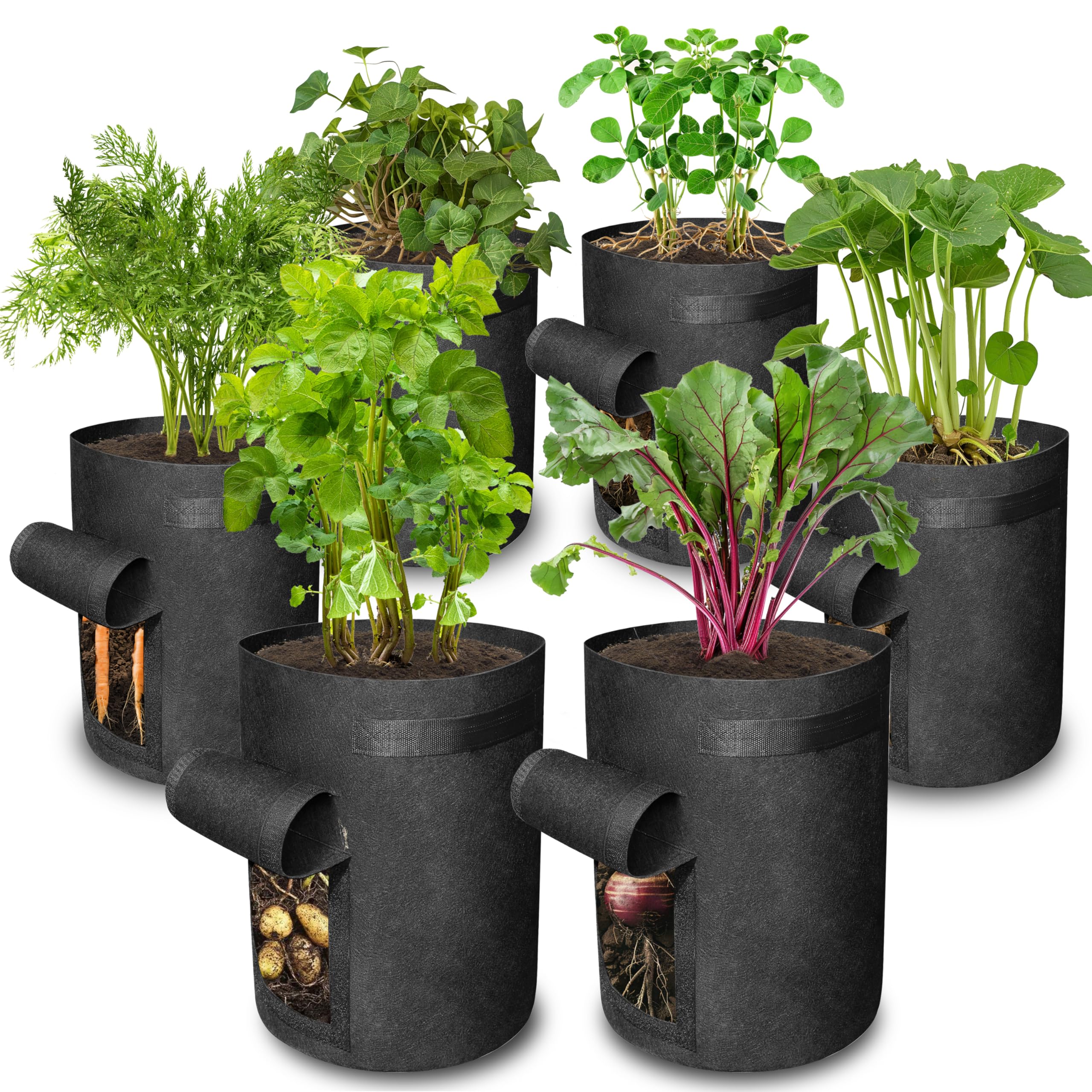 Gardzen potato grow bag with visual window for monitoring progress