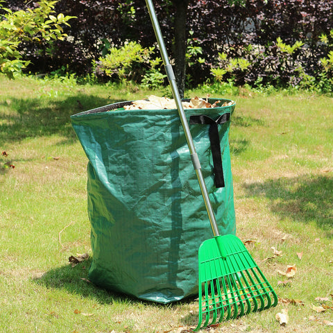 Gardzen rake with gloves included for comfortable cleanup