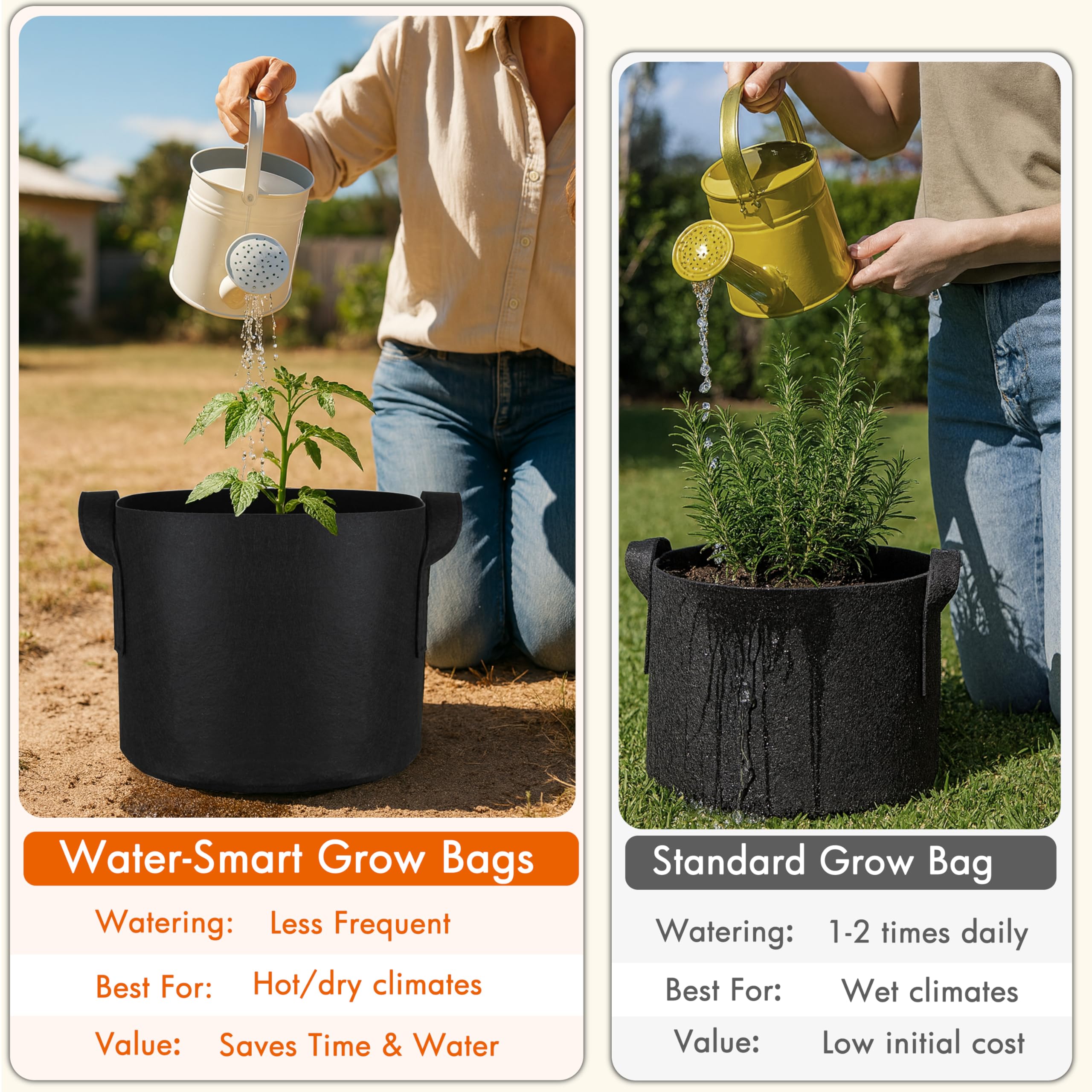 Gardzen reinforced double-layer handles enable easy lifting of heavy soil and plants.