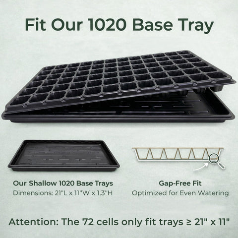 Gardzen tray beside a 1020 drip tray enabling clean bottom watering.