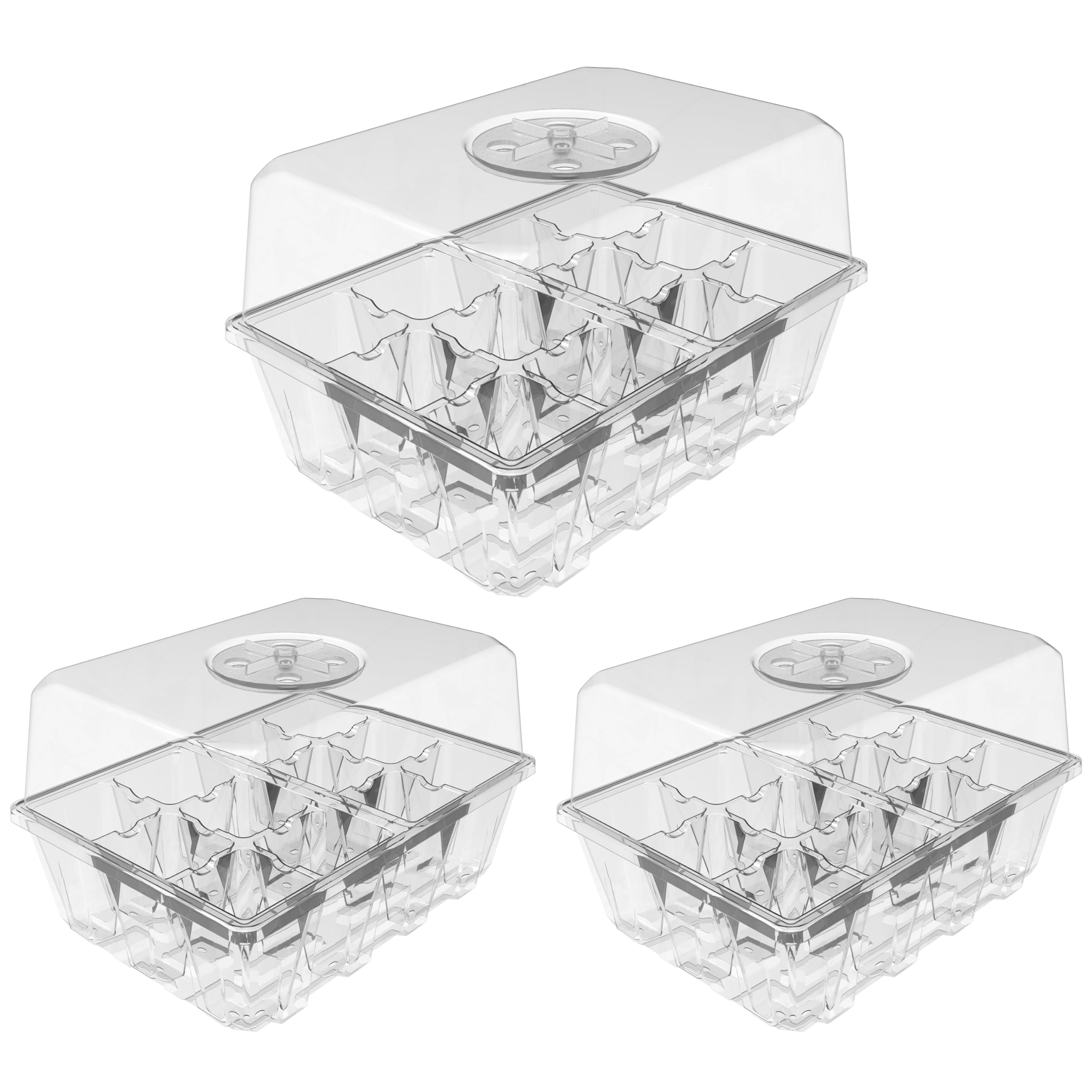 Gardzen seed starter tray base view, sturdy 7.5x5.5 inch base supports reliable germination.