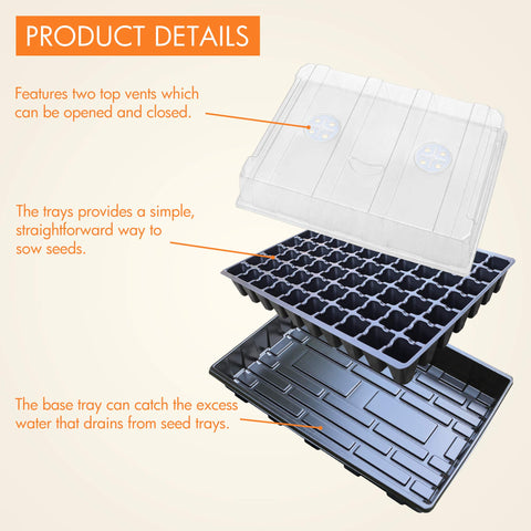 Gardzen seed starter tray base set catching excess water to protect surfaces