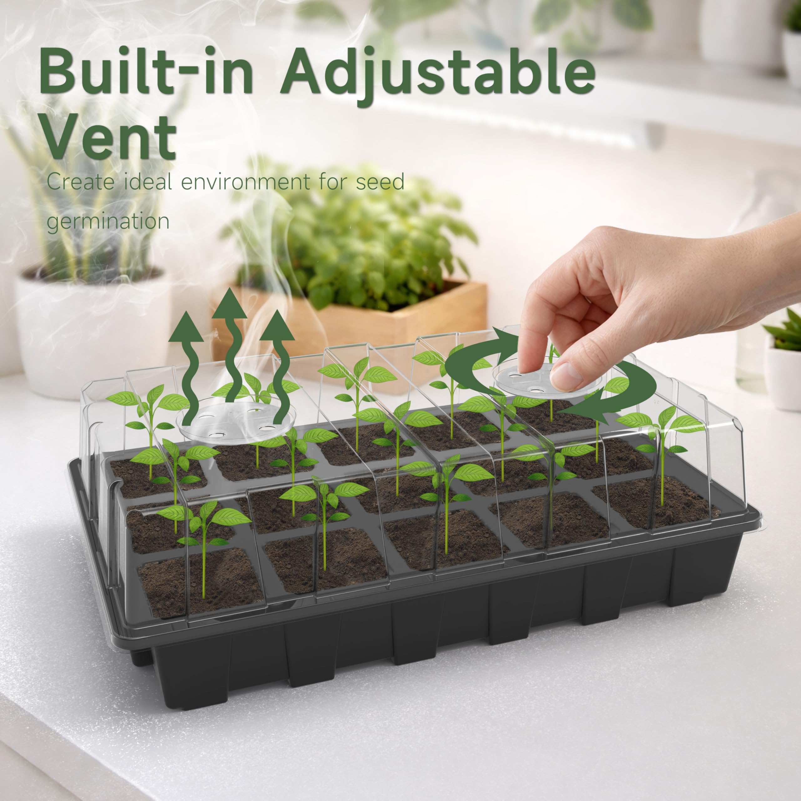 Gardzen seed starter tray clear dome lets you watch growth progress