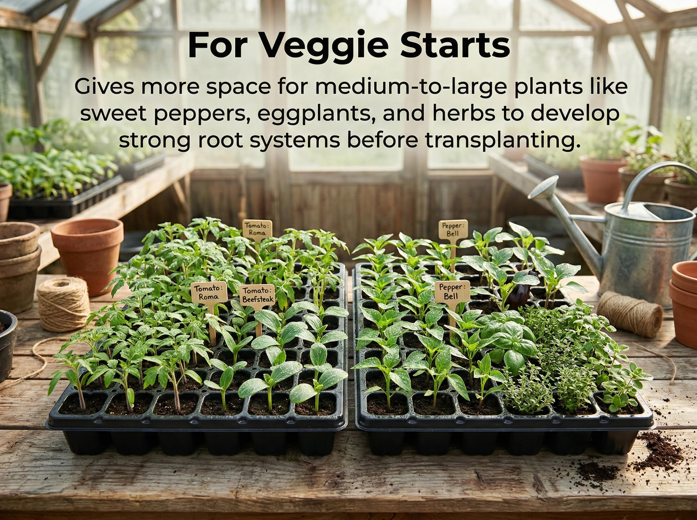 Gardzen seed starter tray drainage holes prevent waterlogged roots.