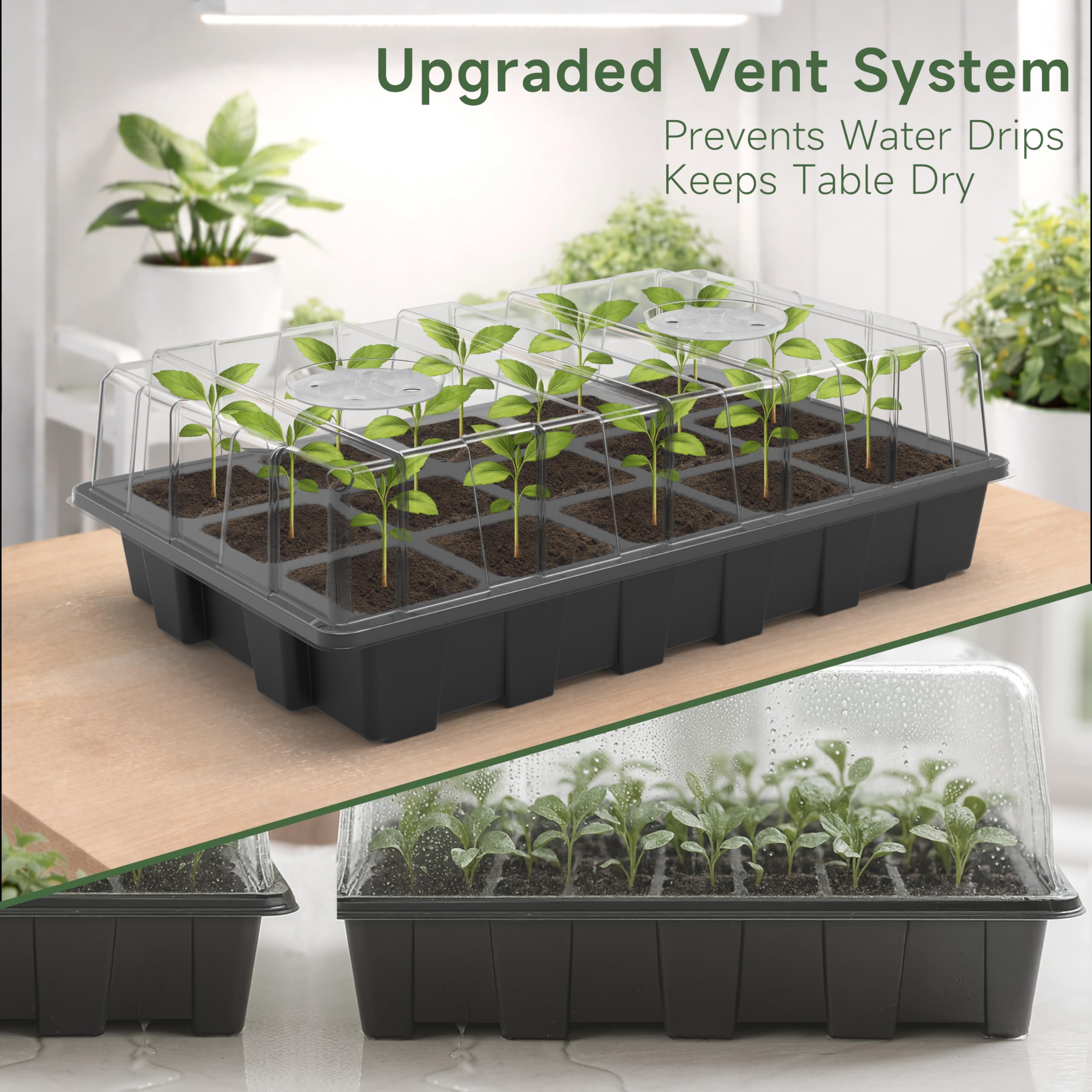Gardzen seed starter tray humidity dome enabling moisture control during germination