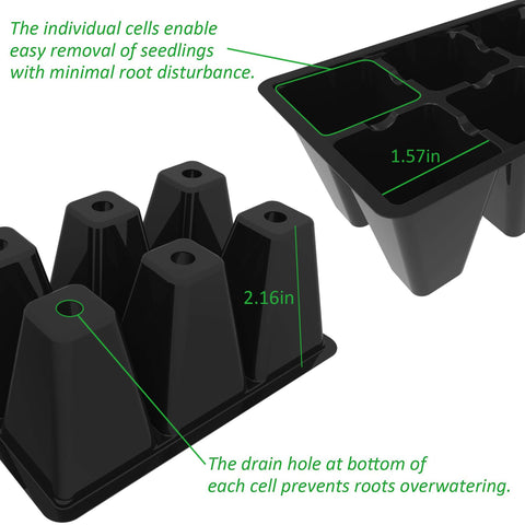 Gardzen seed starting tray with drainage holes for moisture control.