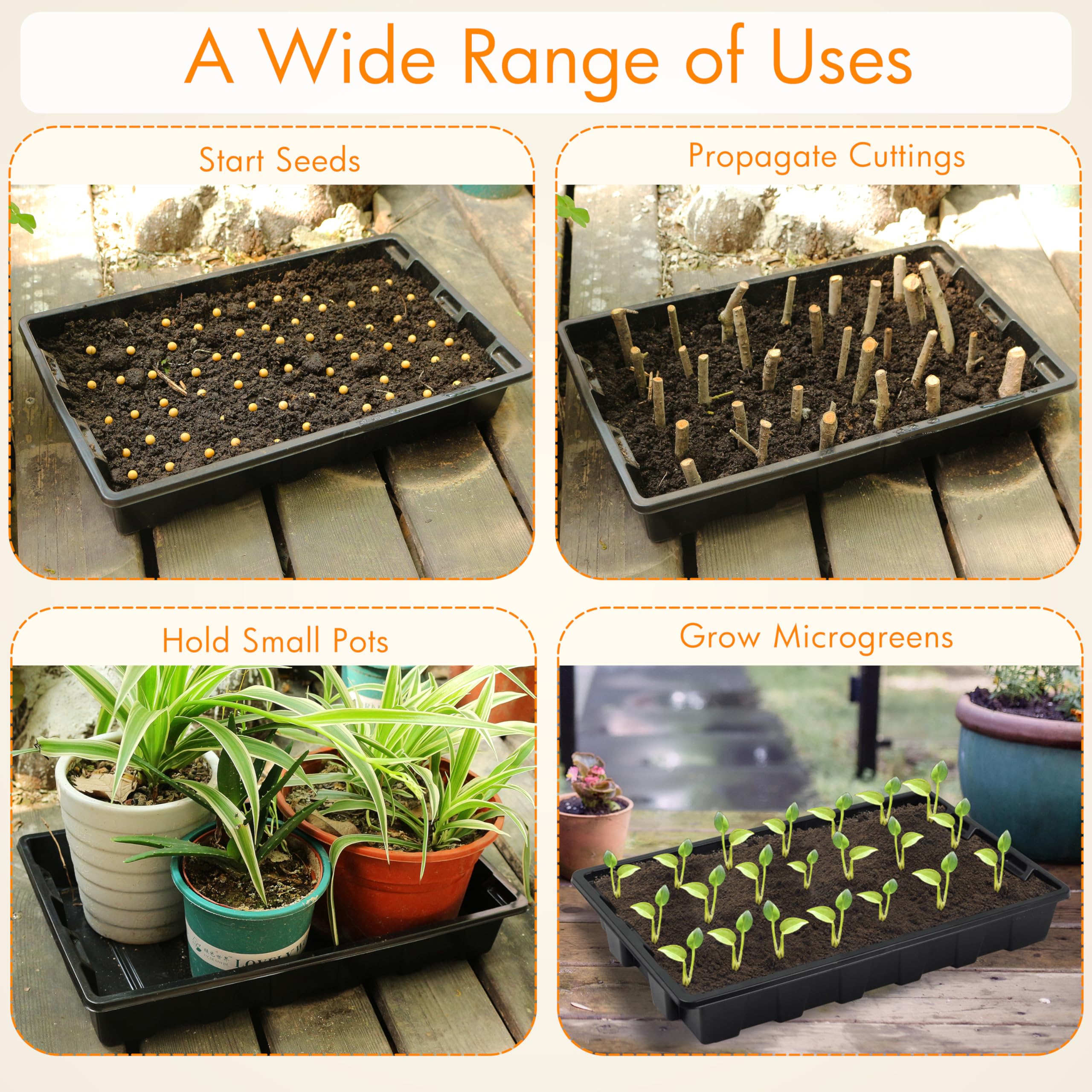 Gardzen seed tray stackable design saves storage space.