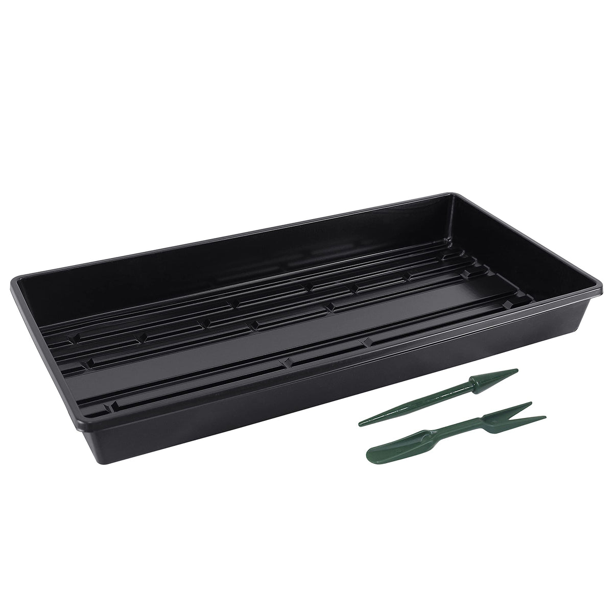 Gardzen seed trays 10-pack stacked neatly for space-saving seed starting and organization.