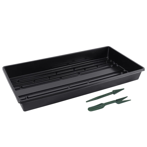 Gardzen seed trays 10-pack stacked neatly for space-saving seed starting and organization.