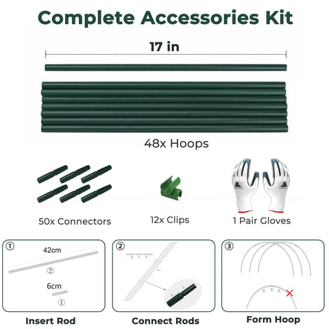Gardzen shade cloth attached to hoops reducing heat on sun-exposed greens.
