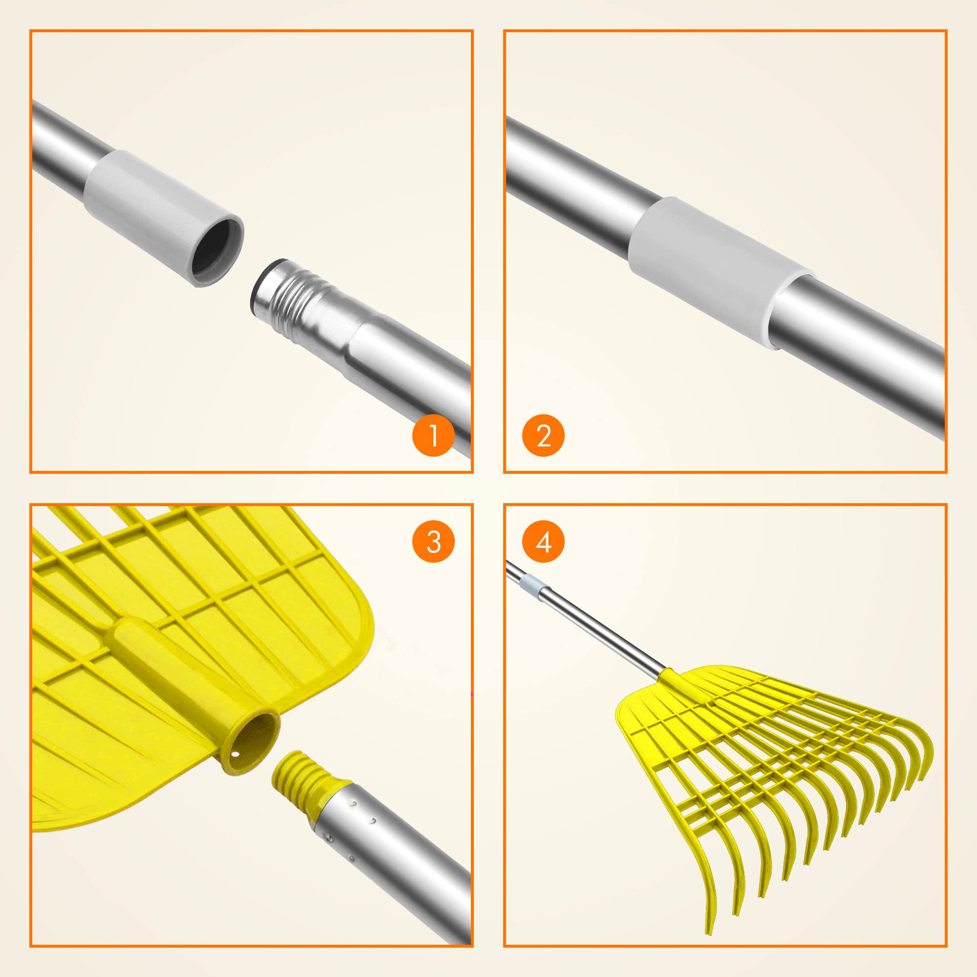 Gardzen sturdy steel handle provides durable, lightweight grip.