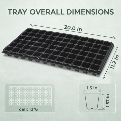 Gardzen 72-cell tray stacked for compact storage and durable design.