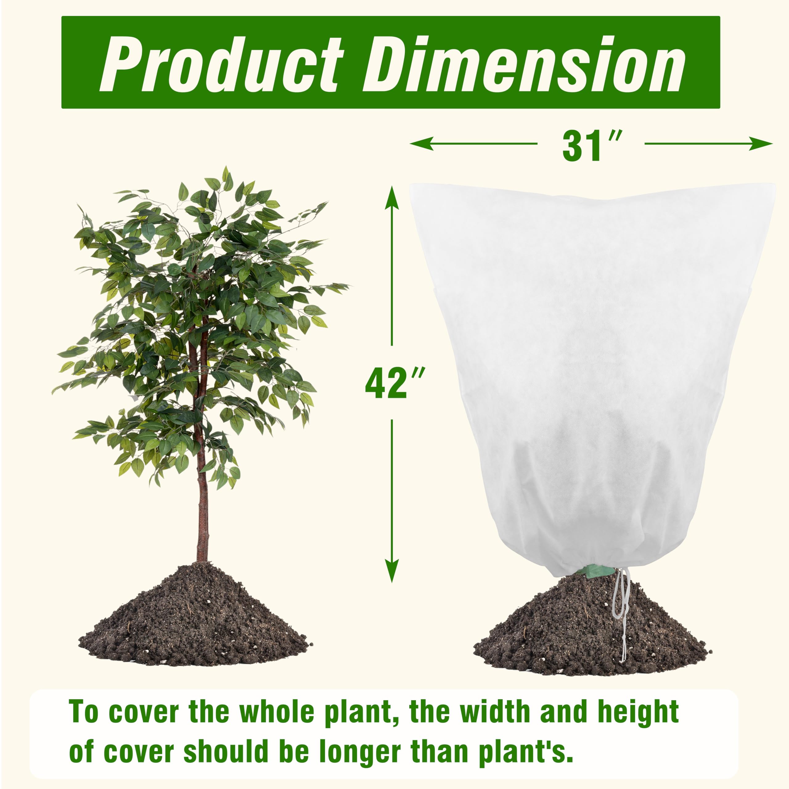 Gardzen tree cover made of breathable fabric preserving warmth for saplings