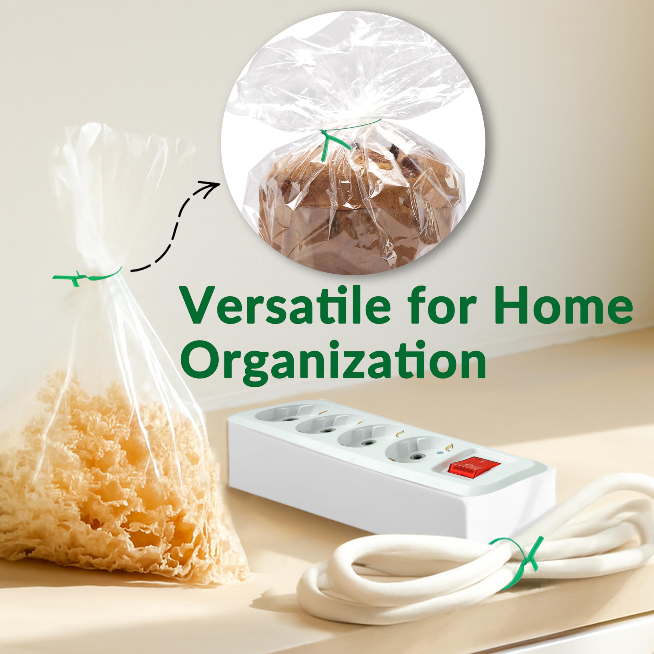 Gardzen coated wire ties organize cords for tidy workspace