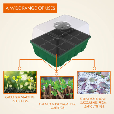 Gardzen vented humidity dome enables adjustable moisture for reliable germination.