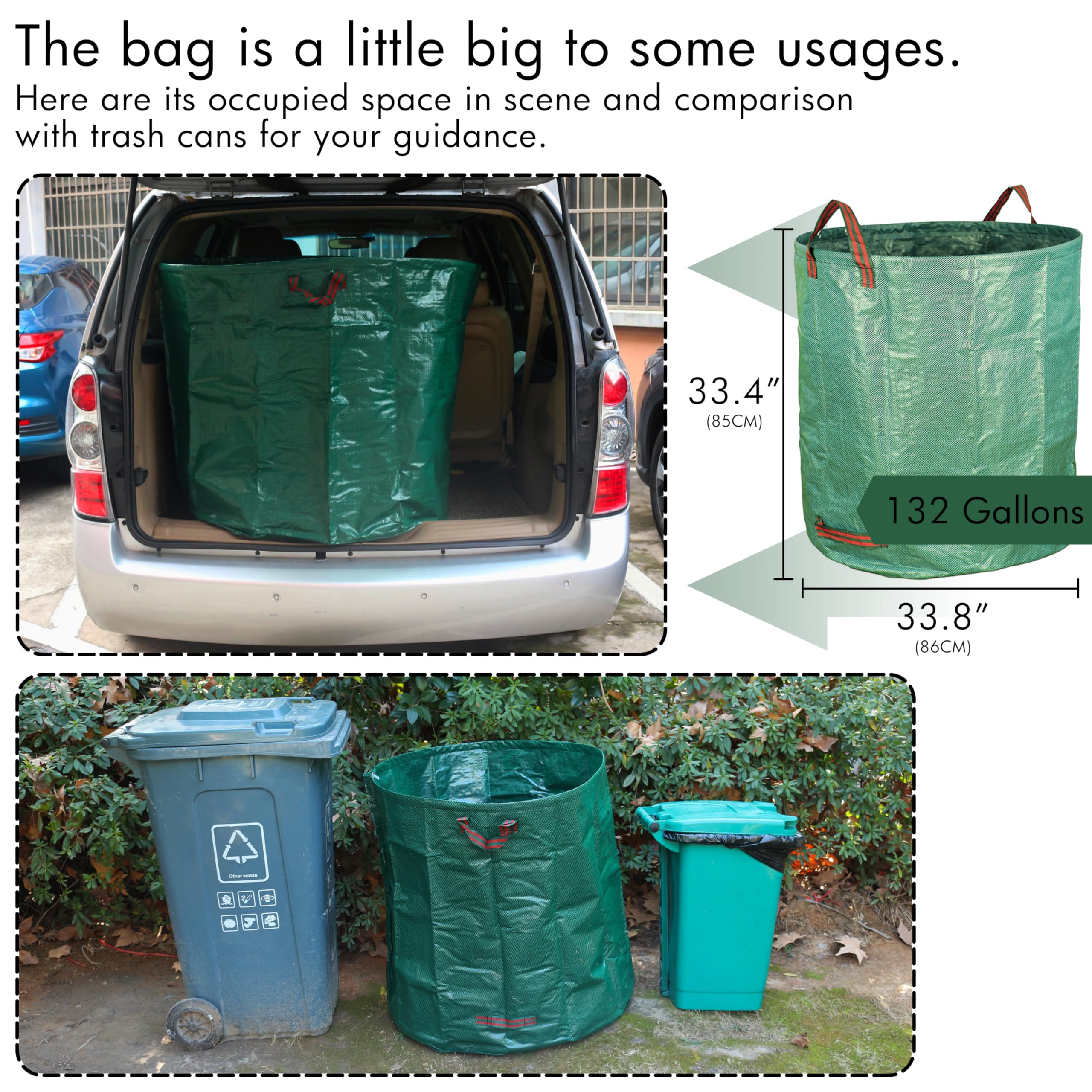 Gardzen yard waste bags set up with ring for stable use