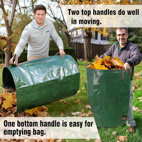 Gardzen yard waste bags with white hoops provide extra stability during use.