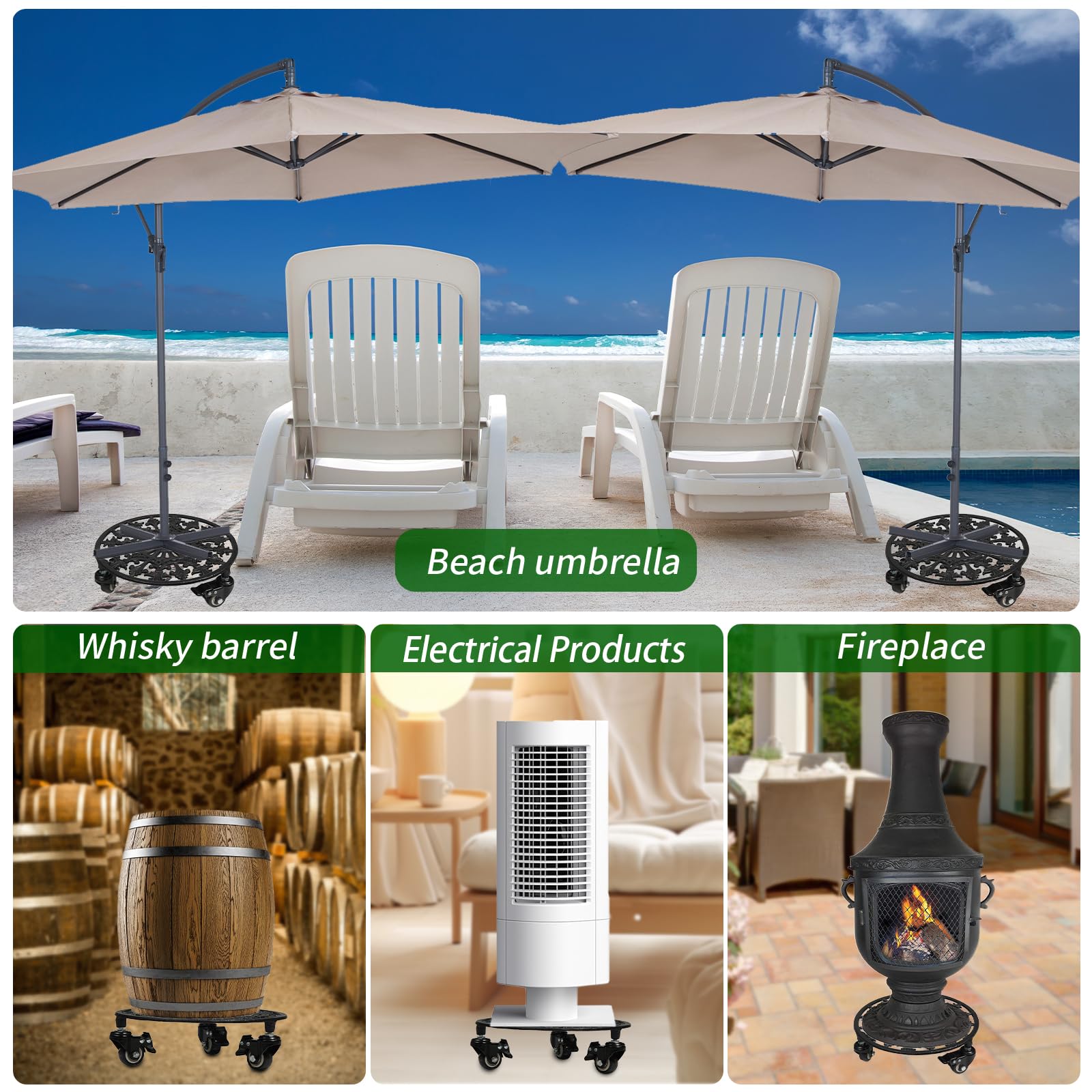 GARGENTOL black wrought-iron stand enhances decor while enabling easy repositioning.