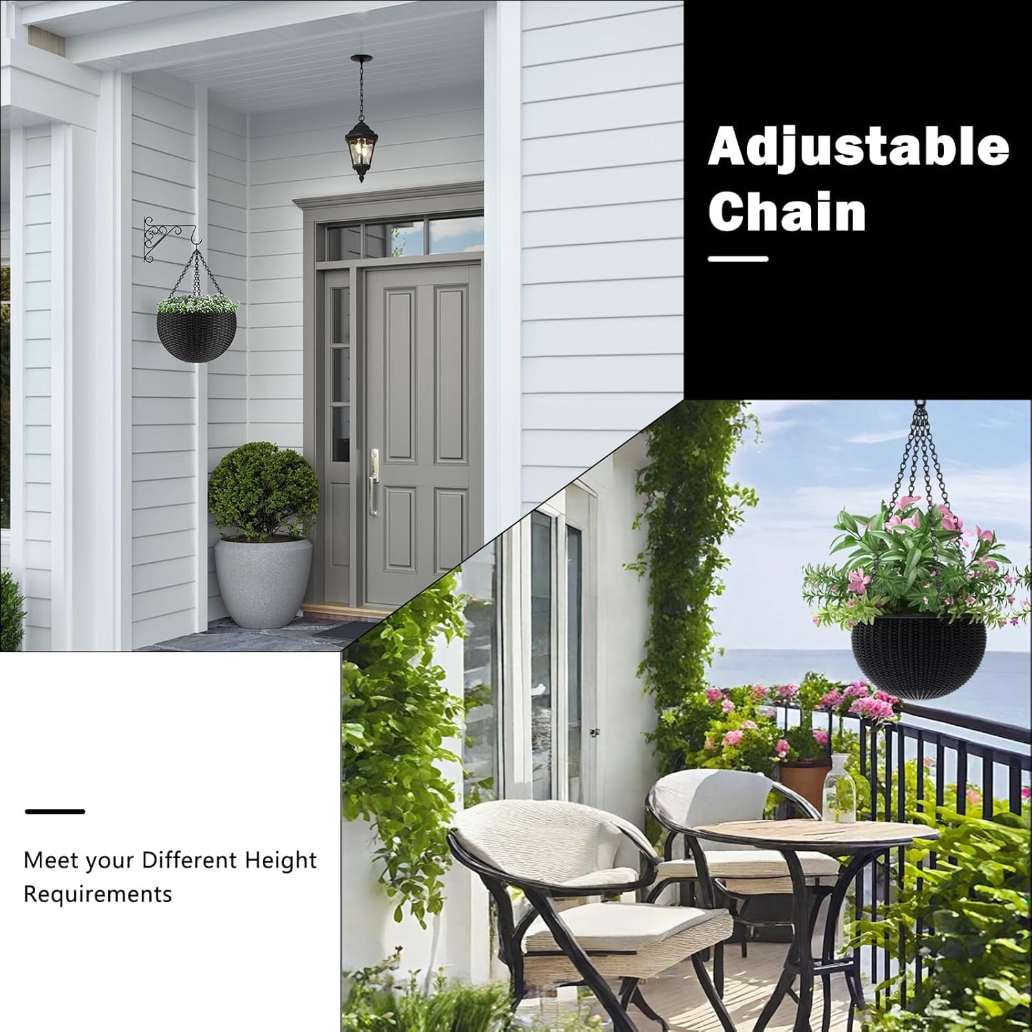 garini hanging chains provide up to 30 lbs support for baskets and decor