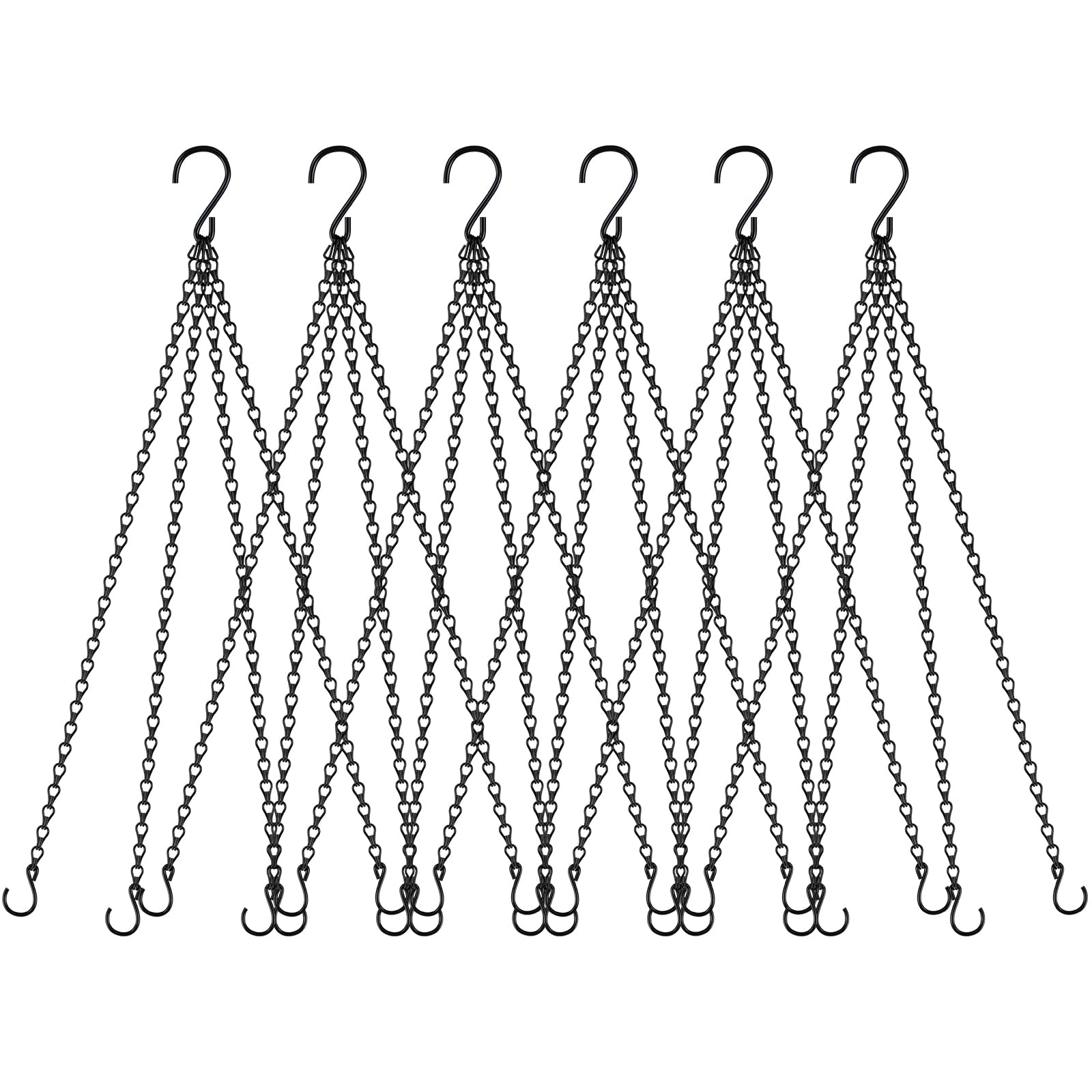 garini 6 pack 23-inch hanging chains showing sturdy metal construction for reliable plant hangers
