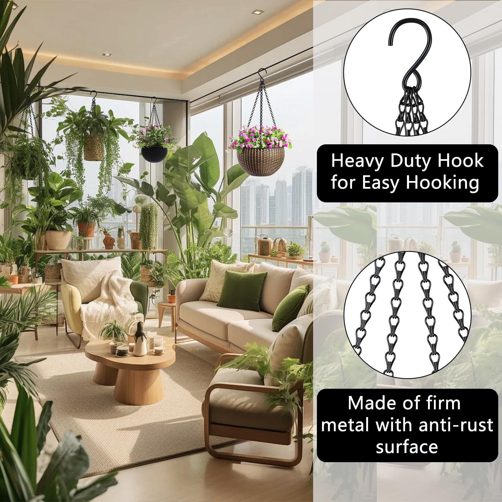 garini adjustable height chain makes easy DIY plant displays