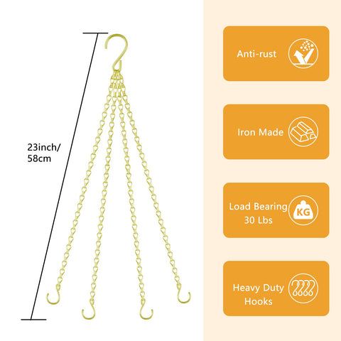 Garini adjustable-length chain demonstrates customization for different planter heights.