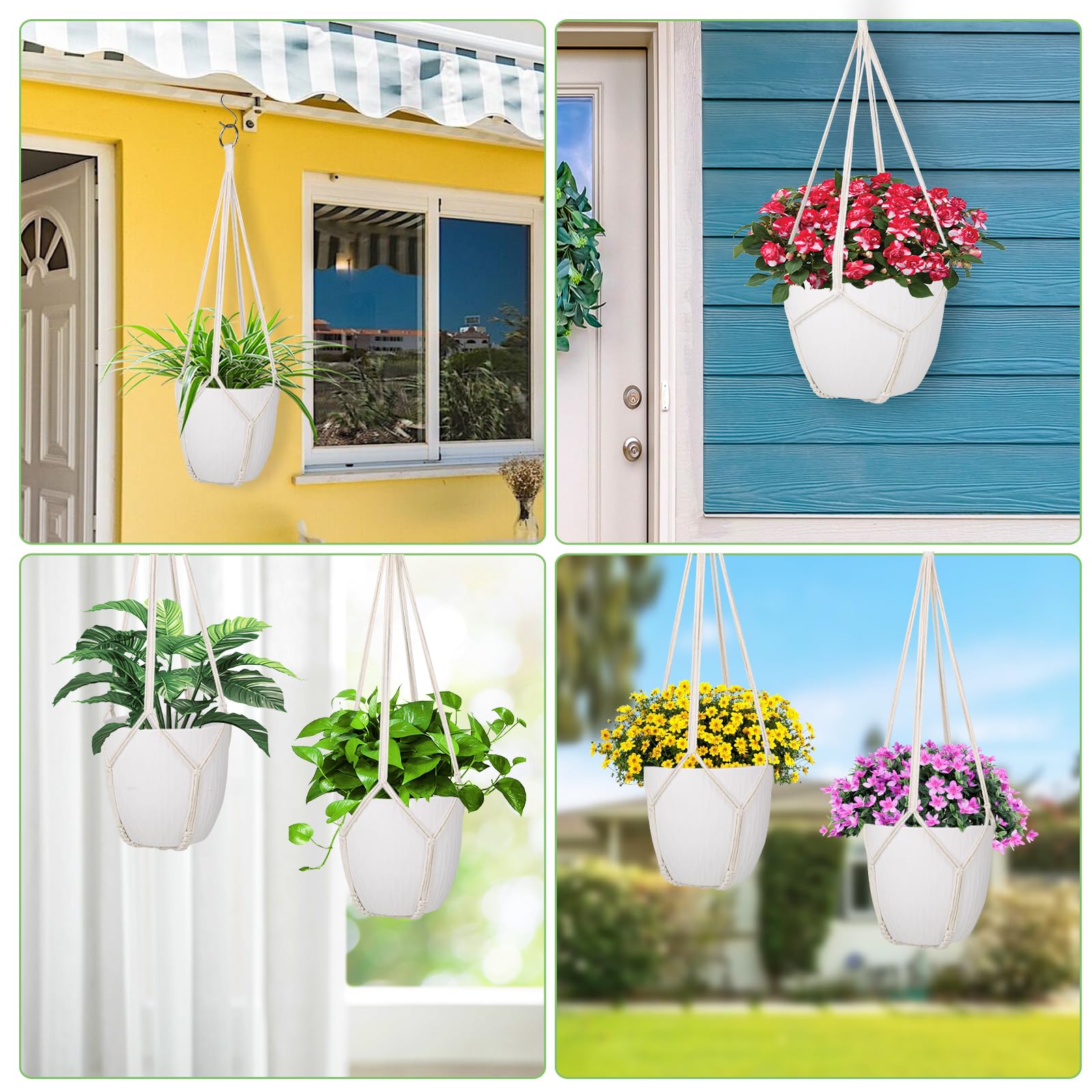 Garini easy-installation macrame design for quick, stylish plant display.