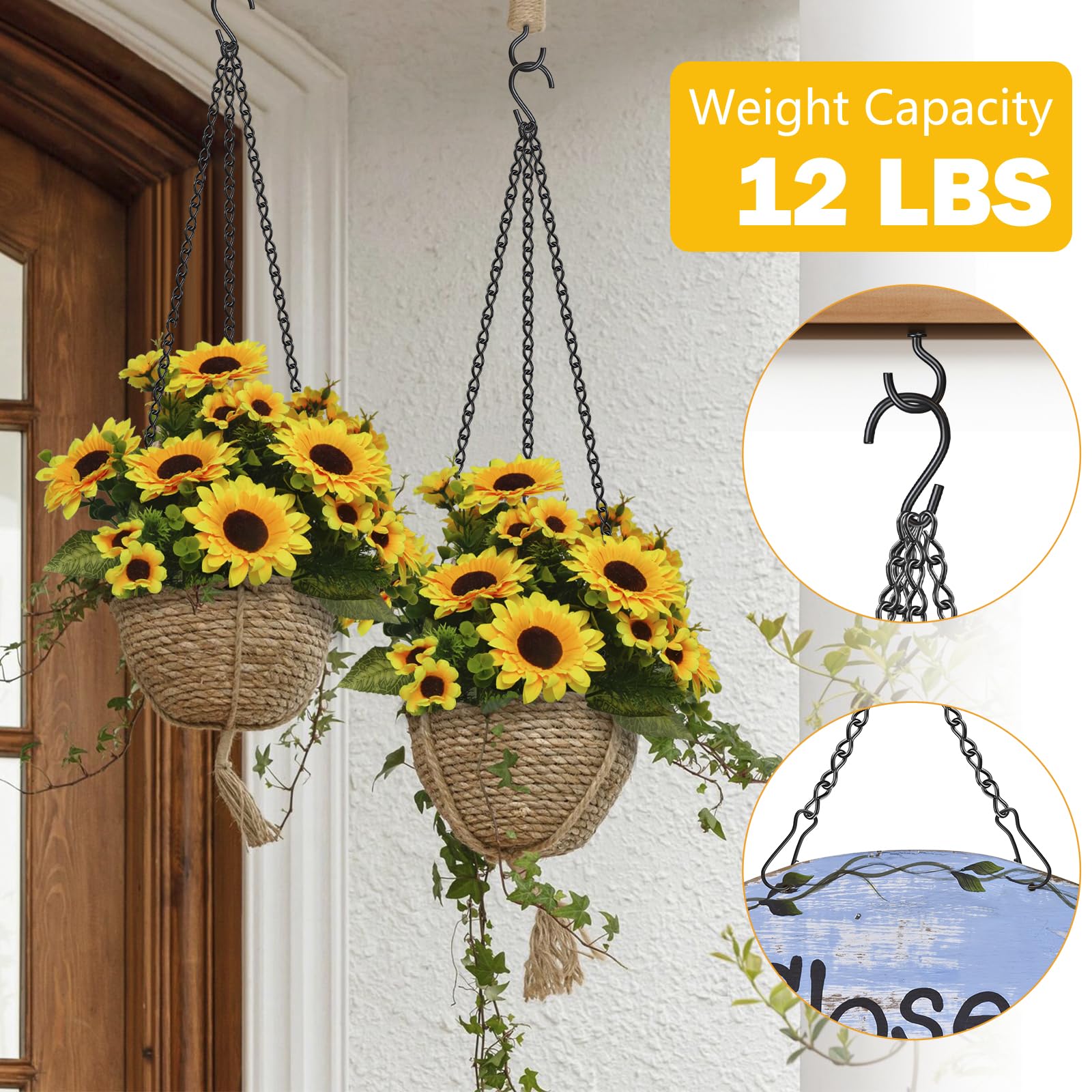 Garini eye hooks set for sturdy ceiling or wall mounting.