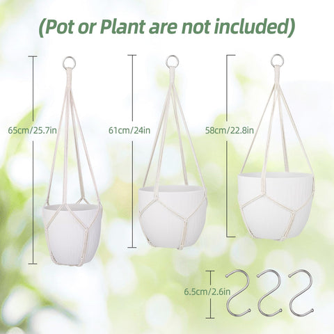 Garini hanging planter with 3 hooks ideal for boho wall decor.