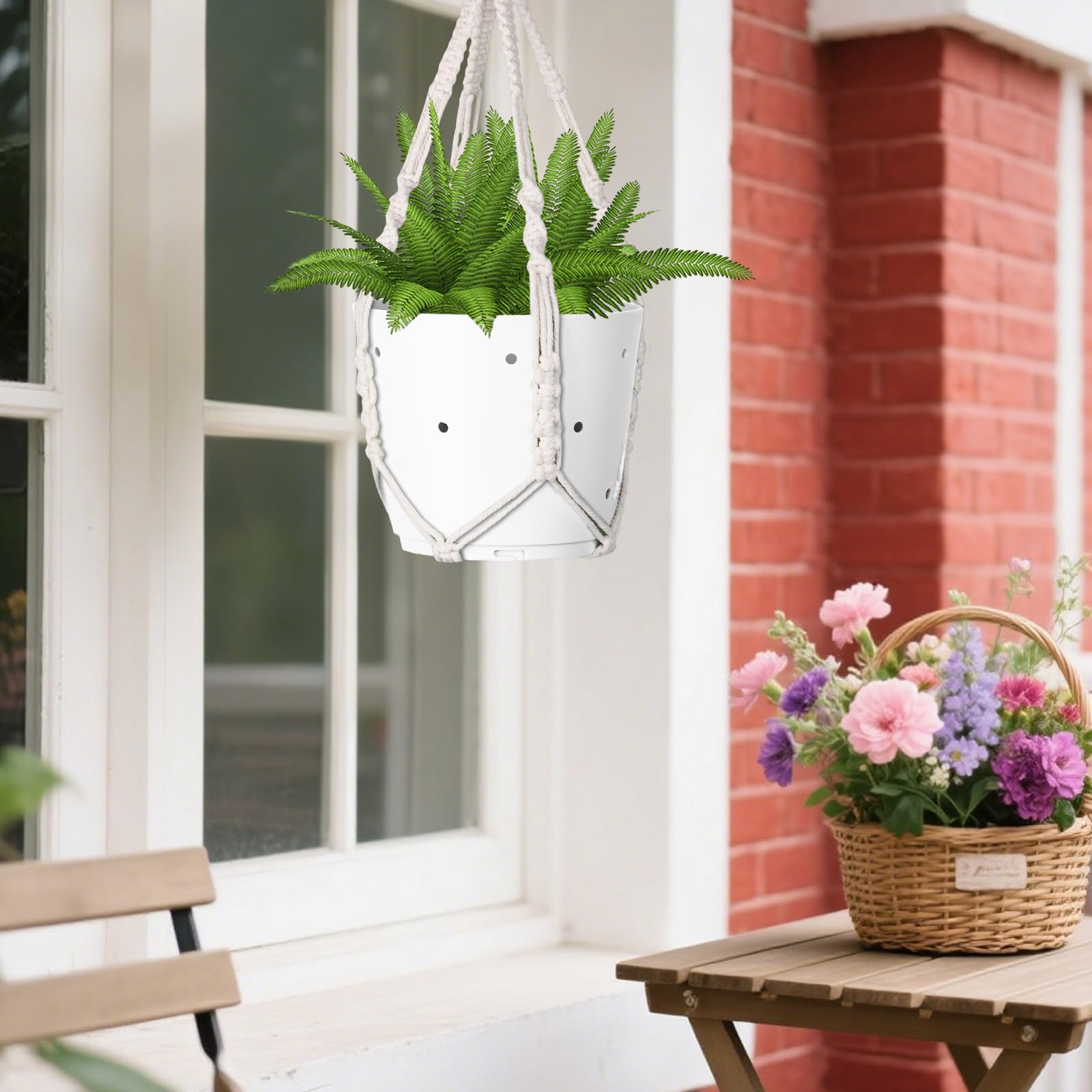 Garini plant hanger complements living spaces with organic texture.