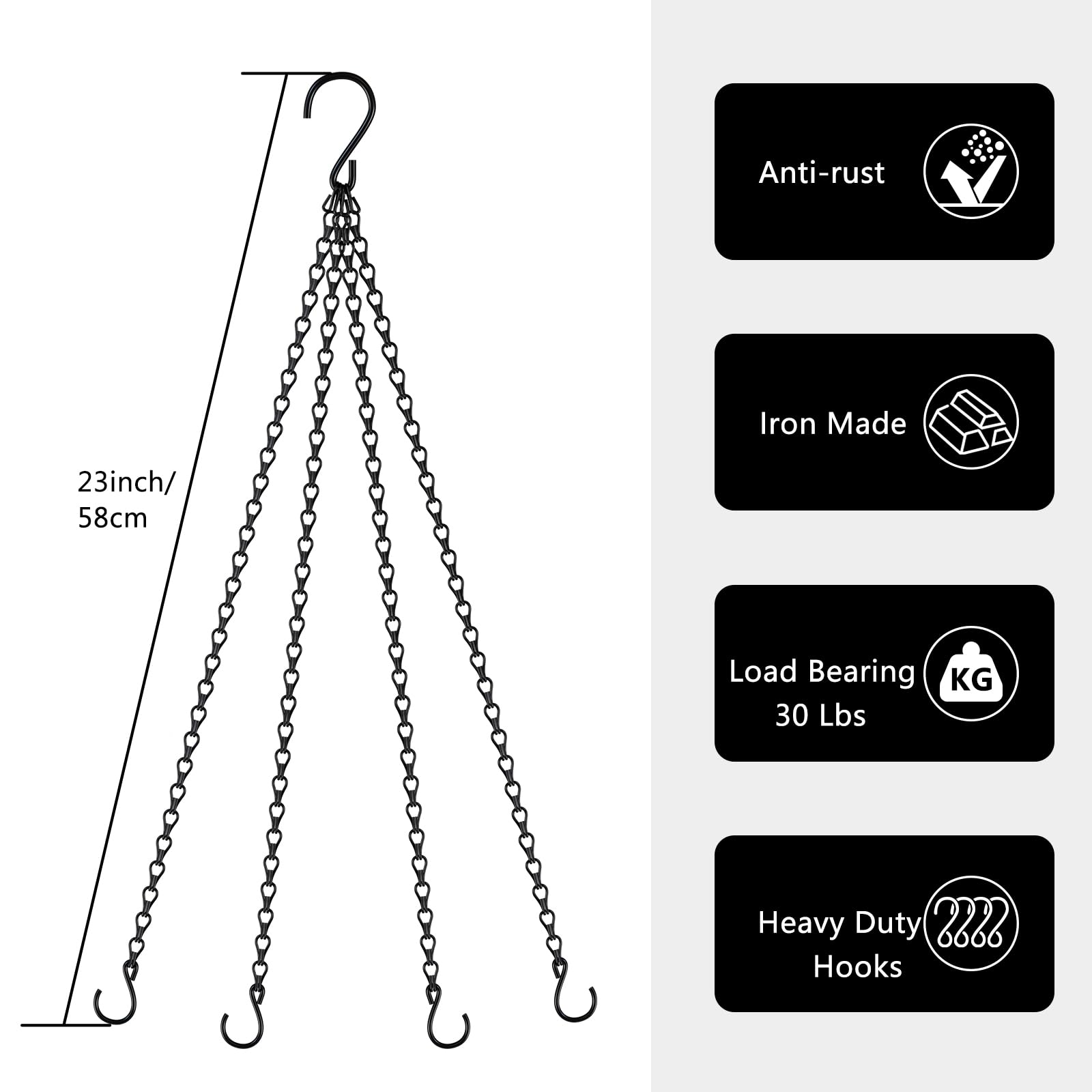 garini iron chain with electrophoretic finish resists rust for long lasting garden use