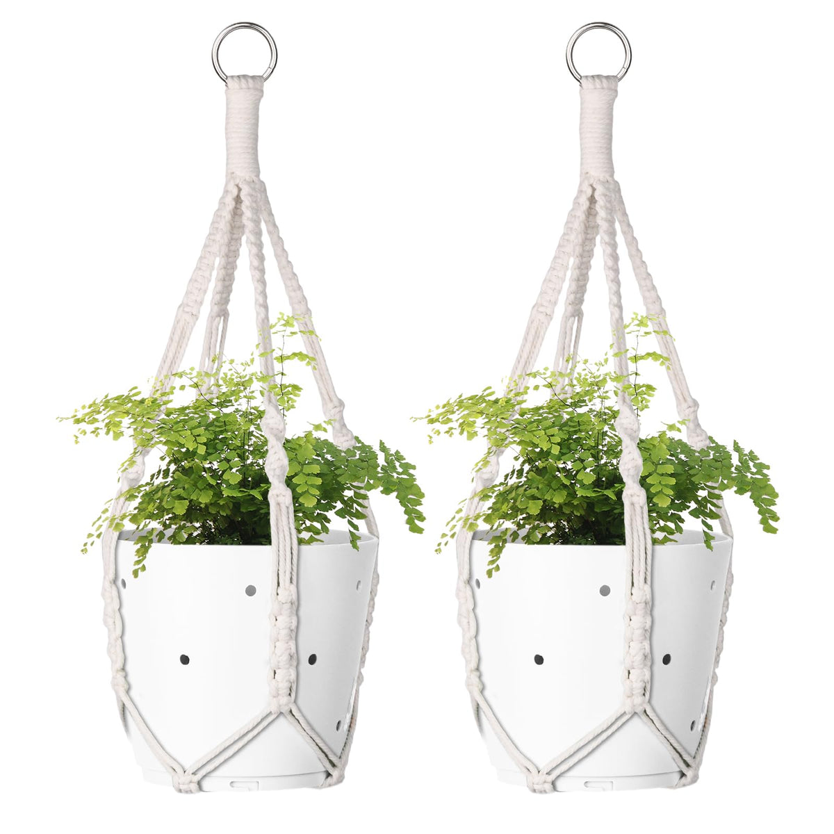Garini macrame plant hanger 20-inch bohemian design for stylish indoor display.